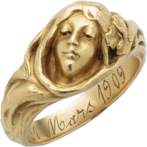 Art Nouveau Ophelia Ring , 1909 | Les Enluminures Art Nouveau Ring, Art Nouveau Jewelry, Memento ...