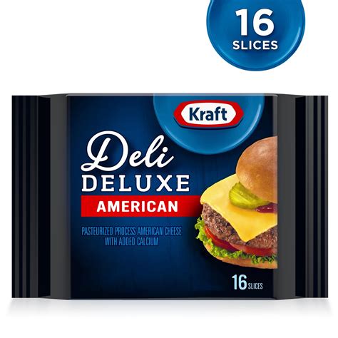 Kraft Deli Deluxe Cheese Slices, American Cheese, 16 ct - 12.0 oz Wrapper - Walmart.com ...