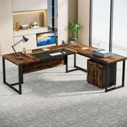 Tribesigns L-Shaped Computer Desk, 55 inches Executive Desk with File Cabinet, Gaming Desk ...