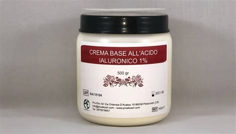 Crema base acido ialuronico 1% in barattolo da 500 gr | ProEko Srl