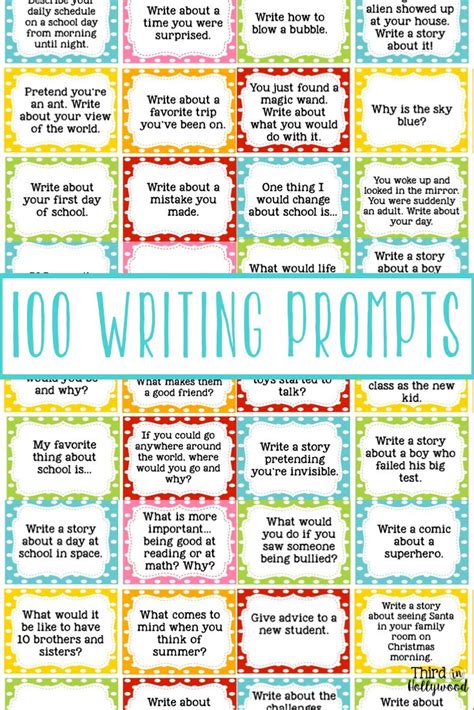 100 Writing Prompts | Writing | Writing prompts for kids, Writing Prompts, Writing topics