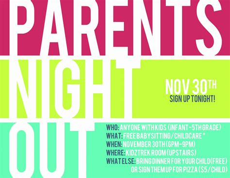 Parent Night Out Flyer Template Fresh Parents Night Out Google Search Pass Ideas di 2020