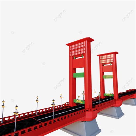 Jembatan Ampera Kota Palembang Indonesia 3d, Ampera, Palembang ...