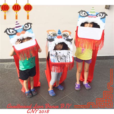 Happy Chinese New Year with DIY kids craft cardbord lion dance | Feira ...