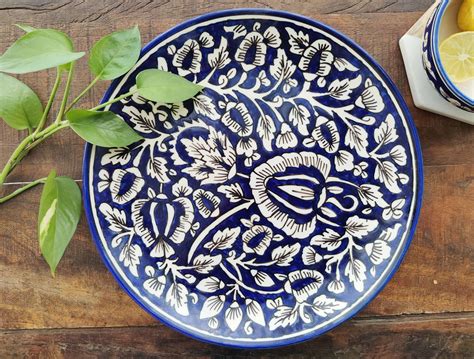 Handmade Ceramic Dinner Plates - Set of 2 - Blue pottery - Blue Pottery Ceramic & Stone Crafts ...