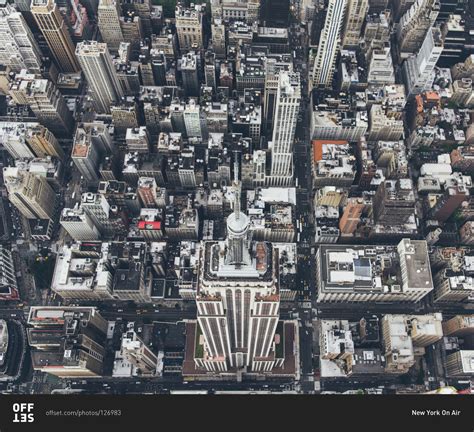 Bird's eye view of Empire State Building, NYC, USA stock photo - OFFSET