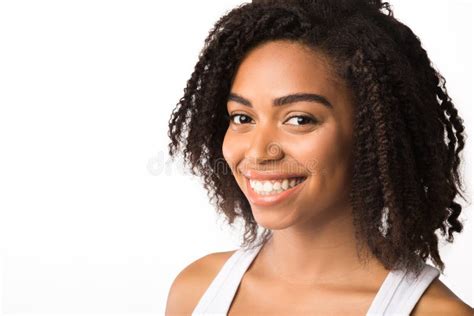 Cheerful Black Girl Smiling and Looking at Camera Stock Image - Image of health, mouth: 169783487