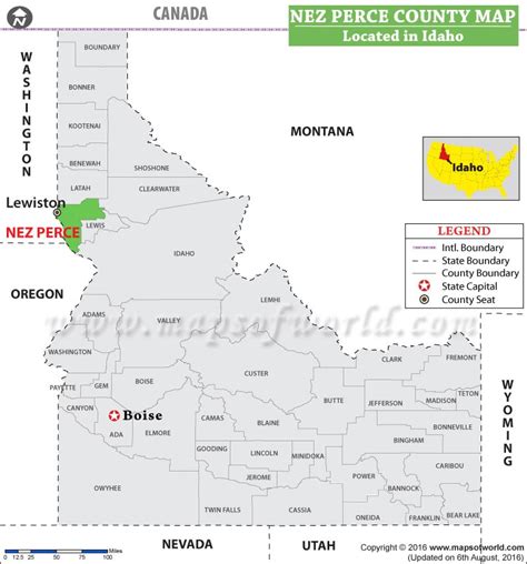 Nez Perce County Map, Idaho