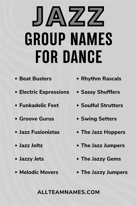 271 Dynamic Group Names For Dance Teams