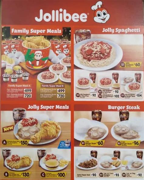 Jollibee menu price 2022-2023 near SM Megamall in Mandaluyong ...