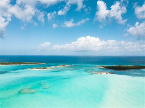 aerial view of Exuma at the Bahamas. summer vacation | Tal Bauer