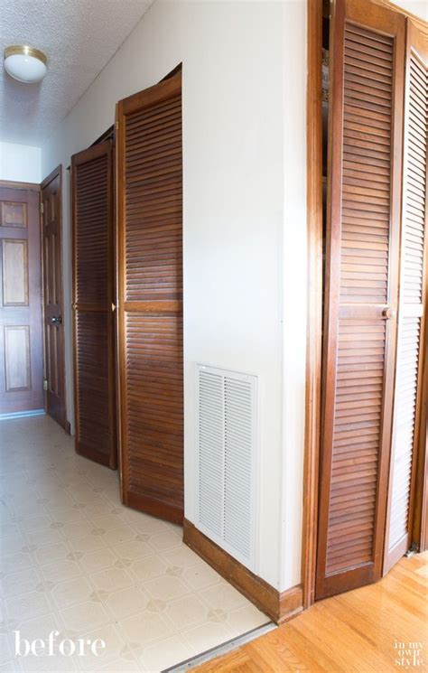 how to paint over stained louvered doors | Closet door redo, Closet ...