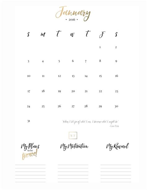 Free January Goal-Setting Calendar Printable | She Is Fierce!