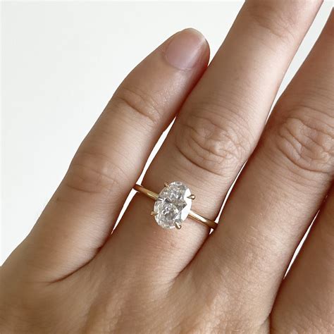 Stunning 2ct Oval Moissanite Ring| Oval Engagement Rings |Oval Rings