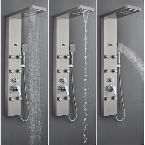 6 Body Jets Shower Panel System with Rainfall Waterfall Shower Head and Handheld, Shower Tower ...