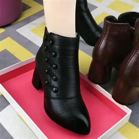 Cheap New Winter High Heels Shoes Mujer Mature Fashion Sexy Warm Ankle Snow Zipper Boots Women ...