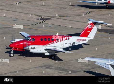 Ambulance service of New South Wales Beechcraft King Air 200 air ambulance aircraft at Sydney ...