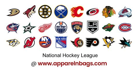 NHL Team Color Codes - Hex, RGB, CMYK - ApparelnBags