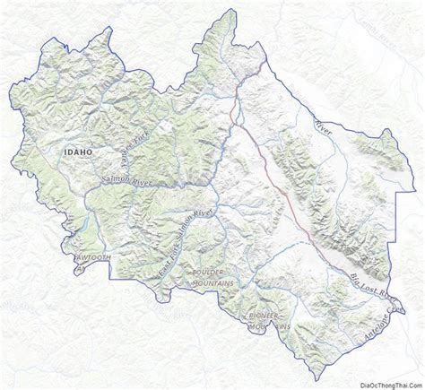 Topographic map of Custer County, Idaho | Map, Custer, Us map