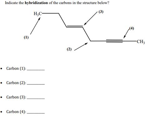 Solved Indicate the hybridization of the carbons in the | Chegg.com