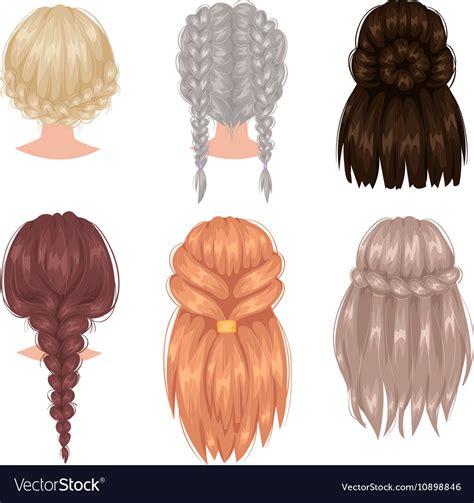 Woman hairstyle back view Royalty Free Vector Image