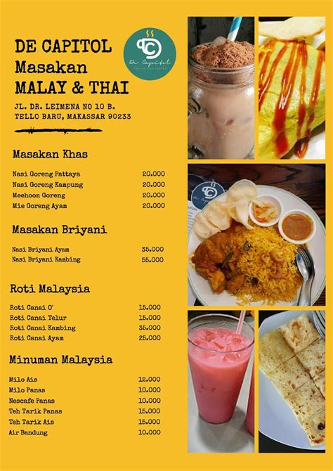 Menu at De Capitol Cafe & Resto, Makassar