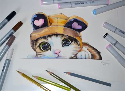 Bunnty Kitty / Cats / Copic Marker, Lighane's Artblog on ArtStation at ...