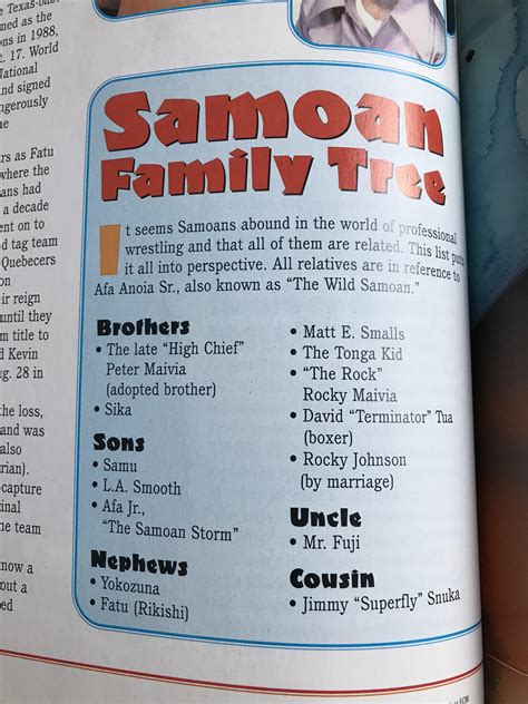 Samoan family tree from 2001 : r/Wrasslin