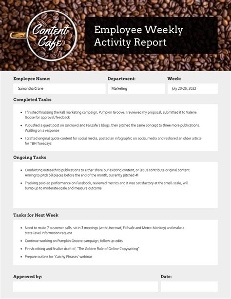 Staff Progress Report Template