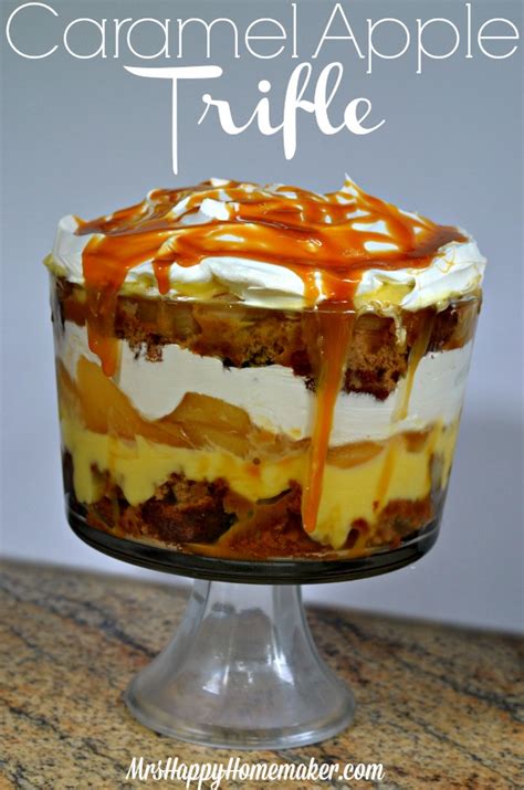 Easy Caramel Apple Trifle - Mrs Happy Homemaker