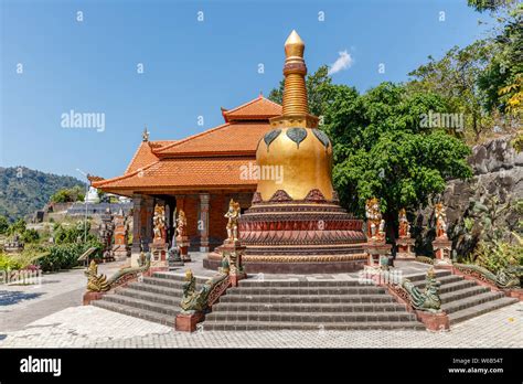 Golden stupa at Brahmavihara Arama (Vihara Buddha Banjar), Buddhist temple monastery in Banjar ...