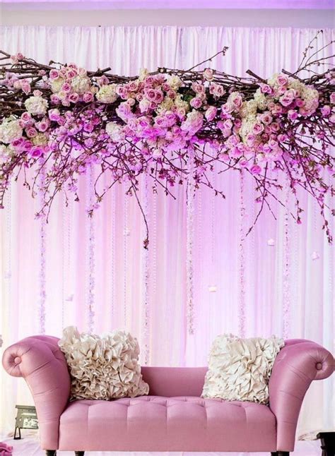 Engagement Stage Decoration, Wedding Stage Decorations, Backdrop Decorations, Pink Backdrop ...