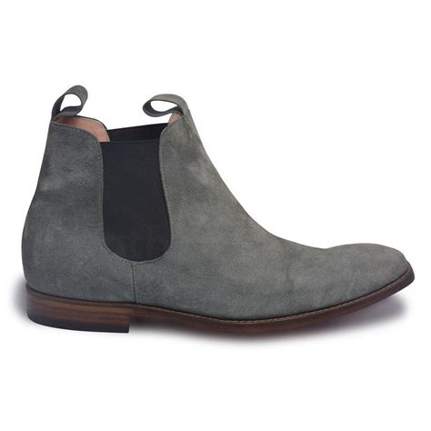 Grey suede Chelsea Leather Boots Men - Leather Skin Shop