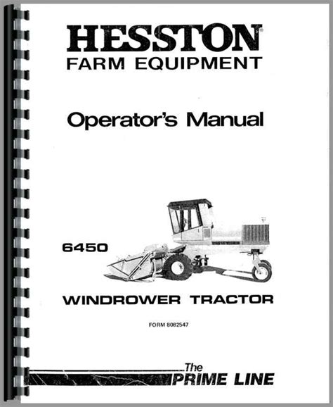 Hesston 6450 Windrower Operators Manual