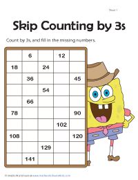 Skip Counting by 3s Worksheets