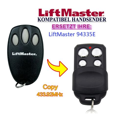 Liftmaster chamberlain 94335E garage door remote control replacement Liftmaster remote control ...