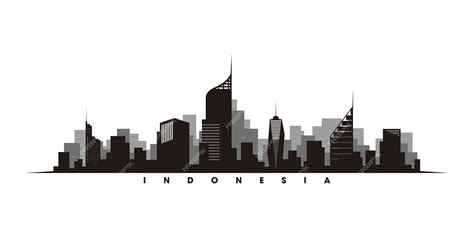 Premium Vector | Jakarta indonesia skyline and landmarks silhouette vector