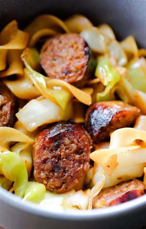 Cabbage and Noodles with Sausage - Daily Appetite