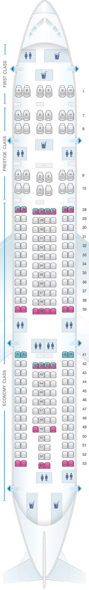 Seat Map Korean Air Airbus A330 200 218PAX | SeatMaestro