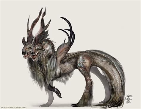 2 headed Kirin (Qilin) by Vincent-Covielloart on DeviantArt | Fantasy creatures, Beast creature ...