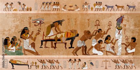 Ancient Egypt. Mummification process. Egyptian gods, mythology ...