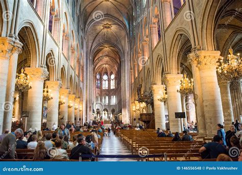 Interior of Cathedral Notre-Dame De Paris Editorial Stock Photo - Image of arch, medieval: 146556548