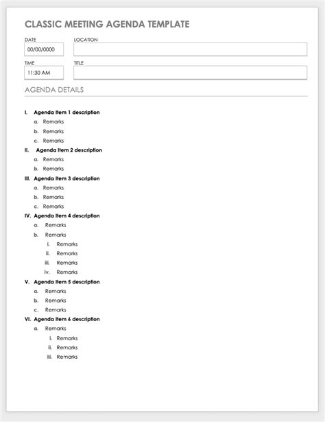 Agenda Template Word 2007 Hq Printable Documents - Riset