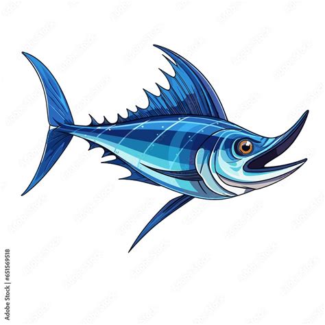 Cartoon swordfish isolated on white background Stock Illustration ...