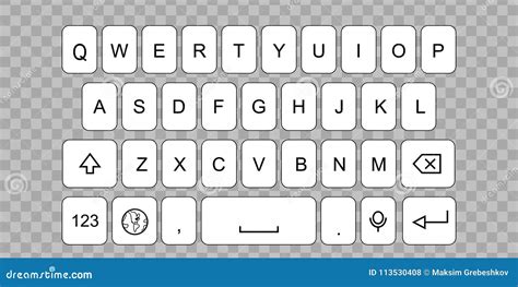 Smartphone keyboard stock vector. Illustration of messaging - 113530408