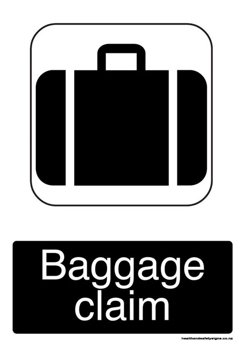 Baggage claim - Health and Safety Signs