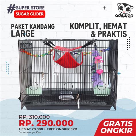 Jual PAKET HEMAT 1! KANDANG PERLENGKAPAN PEMELIHARAAN SUGAR GLIDER / TUPAI TERBANG KOMPLIT ...