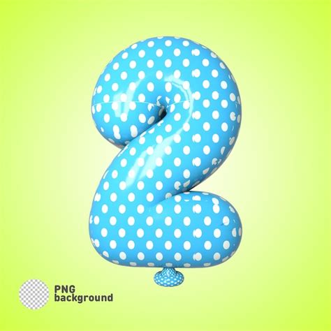 Premium PSD | Psd colorful number 2 balloons icon isolated birthday balloon