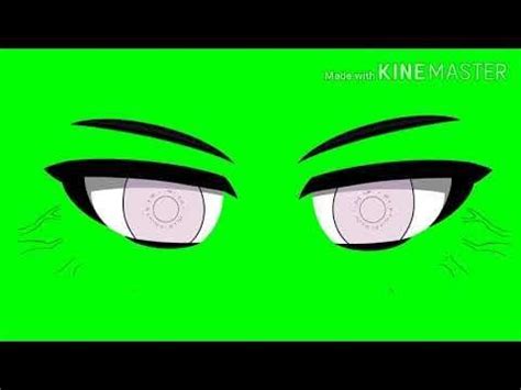 an animated green background with eyes and the words kinemaster written in white on it