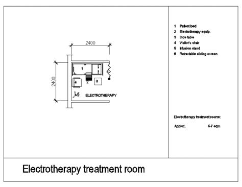 Electrotherapy treatment room furniture block cad drawing details dwg ...